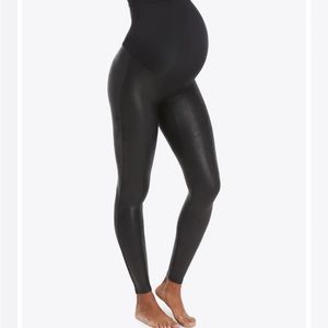 Spanx maternity faux leather leggings
